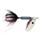 Wordens Rooster Tail In-Line Spinner, 2 1/4in, 1/8 oz Treble Hook, Black with Red Hook, 208R-BL