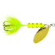 Wordens Rooster Tail In-Line Spinner, 2 1/4in, 1/8 oz Treble Hook, Chartreuse Dalmation, 208-CHDA