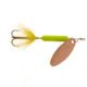 Wordens Rooster Tail In-Line Spinner, 2 1/4in, 1/8 oz Treble Hook, Hammered Copper Fluorescent Chartreuse, 208-HCFLC