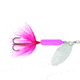 Wordens Rooster Tail In-Line Spinner, 2 1/4in, 1/8 oz Treble Hook, Hammered Silver Pink Fluorescent, 208-HSPKFL