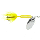 Wordens Rooster Tail In-Line Spinner, 2 1/4in, 1/8 oz Treble Hook, Hammered Silver Yellow, 208-HSYL