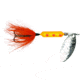 Wordens Rooster Tail In-Line Spinner, 2 1/4in, 1/8 oz Treble Hook, Orange Clown, 208-ORCL