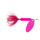 Wordens Rooster Tail In-Line Spinner, 2 1/4in, 1/8 oz Treble Hook, Pink Fluorescent with Painted Blade, 208-PKFL-P
