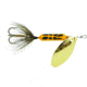 Wordens Rooster Tail In-Line Spinner, 2 1/4in, 1/8 oz Treble Hook, Yellow Coachdog, 208-YLCD