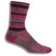 Wrightsock Adventure Crew Hiking Socks, Black/Fuschia Stripe, Medium, 6562.2801