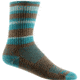 Wrightsock Adventure Crew Hiking Socks, Brown/Teal Stripe, Large, 6563.2601
