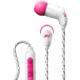 X-1 Audio Momentum In-Ear Ultra Light Headphones - WHITE &amp; PINK H2O-MM-IE1-PK
