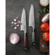Xin Cutlery Japanese Style Chef's Knife, 12.63in Overall, 7in Satin Finish Blade, Black/Red G10 Handle, 304Cu Antibacterial Stainless Blade, XC104