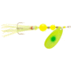 Yakima Bait Flash Glo UV Squid Casting Spinner, 1/2 oz Chartreuse Green Dot with Chartreuse Squid, 1136U-CGD