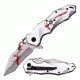 Z-Hunter Folding Blade, 3.5in, Stainless Steel Blade, Silver Anodized Aluminum Handle ZB-110SR