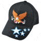 Zan Headgear 3-D Embroidered Black Cap Banner Eagle CPA137