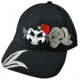 Zan Headgear 3-D Embroidered Black Cap Lady Skull CPA135