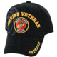 Zan Headgear 3-D Embroidered Black Cap Marine Veteran CPA109