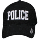 Zan Headgear 3-D Embroidered Black Cap Police White CPA005