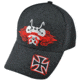 Zan Headgear 3-D Embroidered Black Cap Ride Hard Skull CPA140