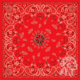 Zan Headgear Bandanna, Cotton, Red Paisley B003