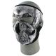 Zan Headgear Full Mask, Neoprene, Black &amp; White Skull Face WNFM002