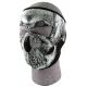 Zan Headgear Full Mask, Neoprene, Glow in the Dark Black &amp; White Skull Face WNFM002G