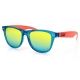 Zan Headgear Minty Sunglasses, Blue/Orange Frame, Smoked Yellow Mirror Lens, EZMT05