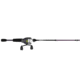 Zebco 33 Custom-Z Spincast Reel and Rod Combo, 6ft 6in 2-PC Telescopic Rod, Medium, Fast, SZ 30 Reel, 4.1-1 Ratio, 2-PC Strike King Tackle Kit, Silver/Purple, 33CZ2SK662M.FB4