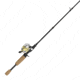 Zebco 33 Gold Micro Spincast Reel and Rod Combo, 5ft 2-PC Fiberglass Rod w/ Cork Handle, Instant Anti-Reverse Reel, Silver/Gold, 33MCG502ULA.NS4