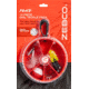 Zebco Pond Fishing Tackle Dial Pack, 14 Pieces, Hooks, Sinkers, Bobber, Jig Heads, Inline Spinner, Paddle Tail Grubs, Rotating Carabiner, Rotating Locking Clear Plastic Lid, Red, ZPONDIALPACK.CP4