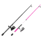 Zebco Roam 20 Size Spinning Combo, 8 lb Line, w/2 Piece Medium Light Rod, Black, Pink