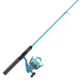 Zebco Spyn 40 Salt Fisher Spinning Reel and Rod Combo, 6ft 6in 2-PC Telescopic Rod, Med-Heavy, Mod-Fast, SZ 40 Reel, 7-PC Strike King Tackle Kit, Blue/Green, SPYN40SK662MH.FB4