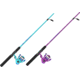 Zebco Splash Jr Spinning Combo, 6 lb Line Tangle Free Tip, 4ft 2 Piece Rod, Blue, Pink