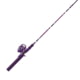 Zebco Splash Spincast Reel and Rod Combo, 6ft 1-PC Fiberglass Rod, Medium, Moderate, SZ 20 Reel, Ball Bearing System, All Metal Gears, Tidepool Purple, SPLTPPSC602M.NS4