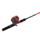 Zebco Splash Spincast Reel and Rod Combo, 6ft 1-PC Fiberglass Rod, Medium, Moderate, SZ 20 Reel, Ball Bearing System, All Metal Gears, Z-Splash Red, SPLZFRSC602M.NS4