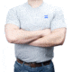Zeiss Gear T-Shirt with Legendary Z Mark on Back and ZEISS Logo on Front Left Chest, Grey, Large