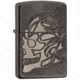 Zippo Armor Black Ice Deep Carve Lighter, Skull Design 9000746