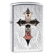 Zippo Cross-Adorned Skull Lighter, High Polish Chrome 28874