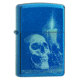 Zippo High Polish Blue Skull Design Pocket Lighter w/ Box 29704
