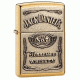 Zippo Jack Daniels Classic Style Emblem Lighter, High Polish Brass 254BJD428