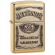Zippo Jack Daniels Classic Style Emblem Lighter, High Polish Brass 254BJD428