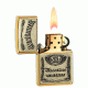 Zippo Jack Daniels Classic Style Emblem Lighter, High Polish Brass 254BJD428
