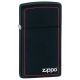 Zippo Classic Style Slim Lighter w/ Border, Black Matte 1618ZB