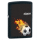 Zippo Soccer On Fire Classic Style Lighter, Black Matte 28302