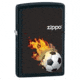 Zippo Soccer On Fire Classic Style Lighter, Black Matte 28302