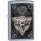 Zippo Wolf Lighter, Street Chrome, 1.44" x 2.25", 207-077511