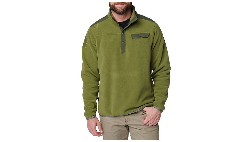 5.11 Tactical Apollo Tech Fleece Tech Shirt - Men's, Fatigue, Medium, 72124-200-M