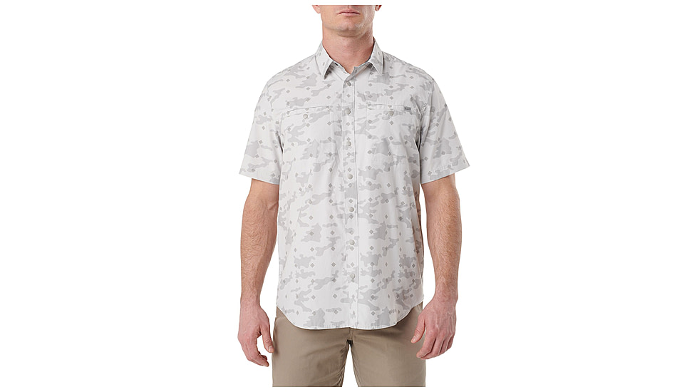 5.11 Tactical Crestline Camo Short Sleeve Shirt - Mens, Pebble, XS, 71377-257-XS