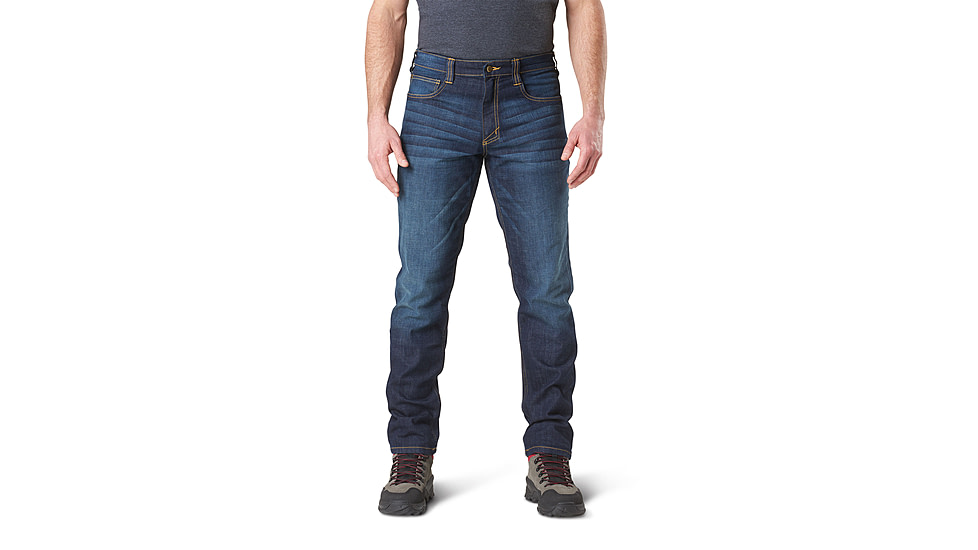 5.11 Tactical Defender-Flex Slim Jean - Mens, Dark Wash Indigo, 34-30, 74465ABR-649-34-30