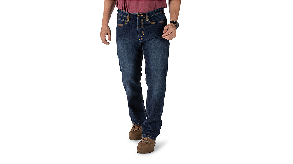 5.11 Tactical Defender-Flex Straight Jean - Mens, Stone Wash Indigo, 28-30, 74477ABR-648-28-30