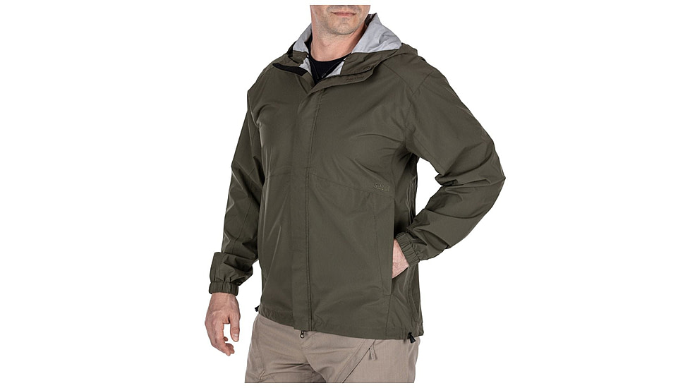 5.11 Tactical Duty Rain Shell Jacket - Mens, Ranger Green, XL, 48353ABR-186-XL
