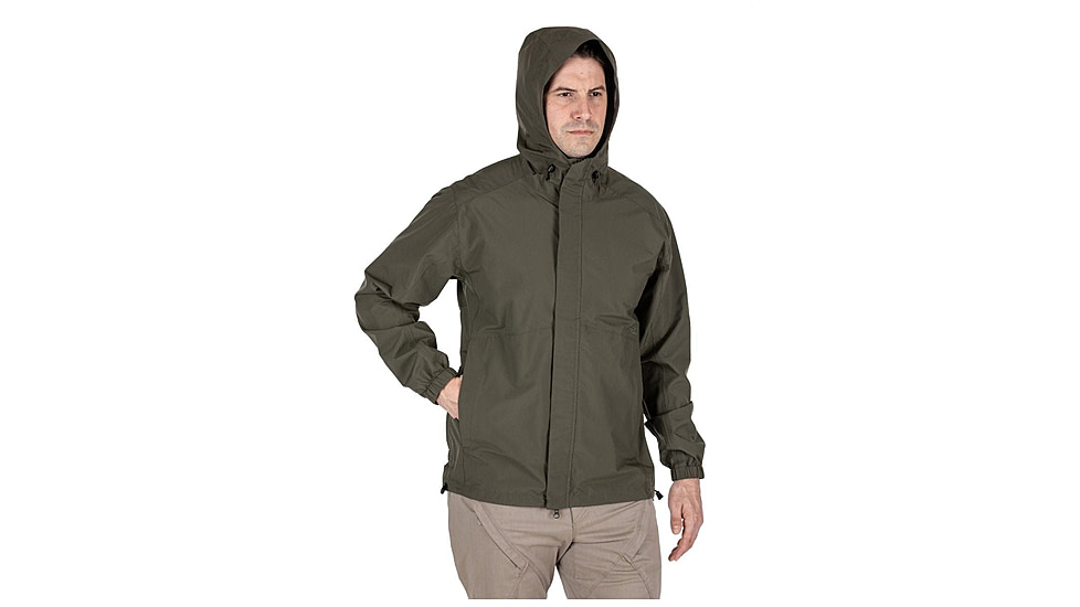 5.11 Tactical Duty Rain Shell Jacket - Mens, Ranger Green, XL, 48353ABR-186-XL