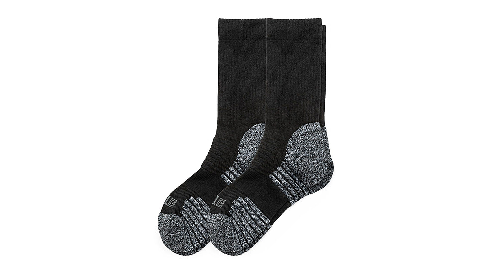 5.11 Tactical Duty Ready Ultra Crew Socks - Mens, 2 Pack, Black, M, 5-10046019M