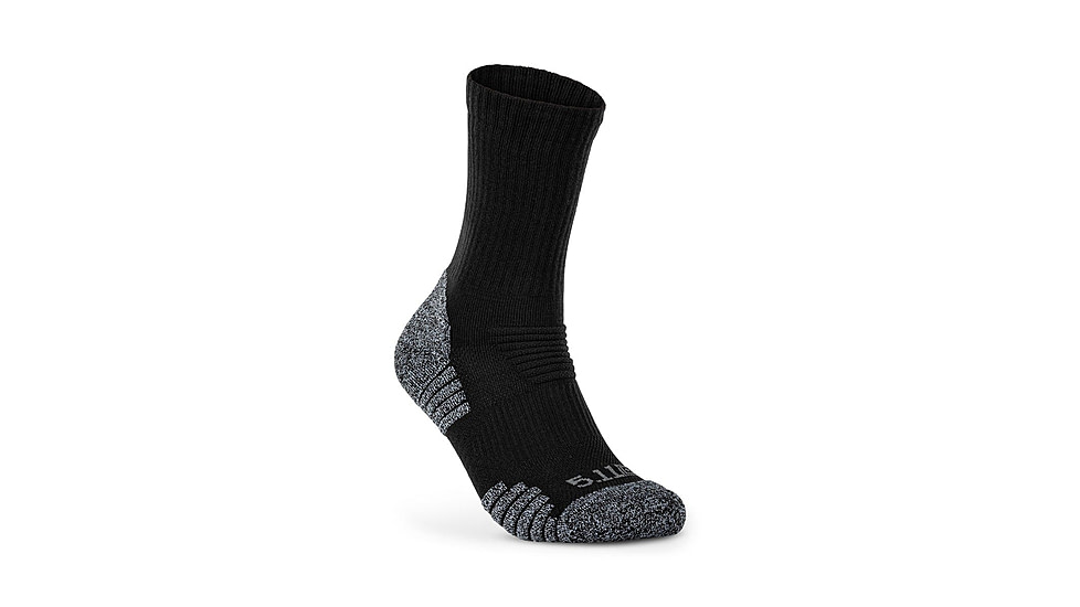 5.11 Tactical Duty Ready Ultra Crew Socks - Mens, 2 Pack, Black, M, 5-10046019M